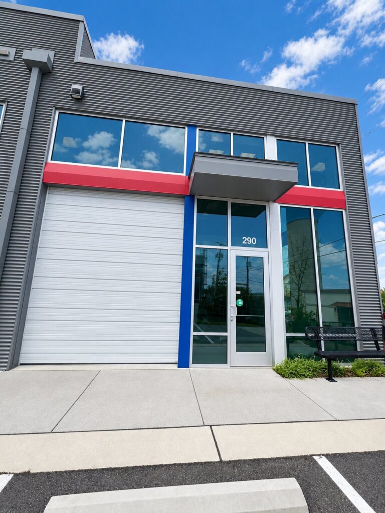 Glass frontage and overhead door at 2512 W Pecan St #290, Pflugerville, TX 78660